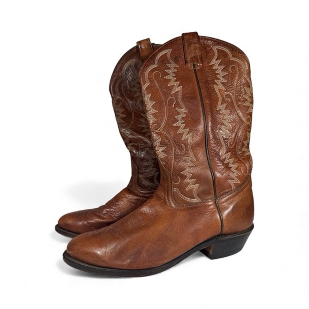 Brahma Western Cowboy Boots Leather Brown 8.5 Vintage Ranch Rodeo Country Y2K‎